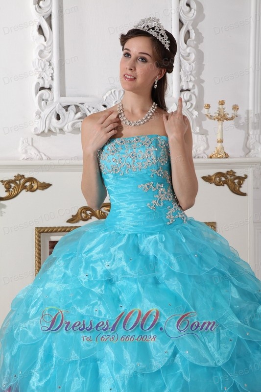 Popular Aqua Blue and Hot Pink Layer Sweet 15 Dress
