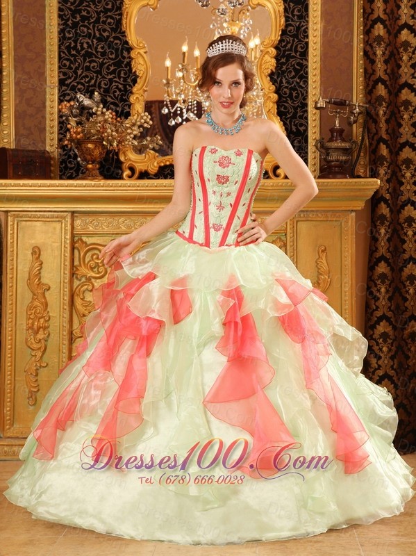 Multi-color Boning A-line Layer Quinceanera Dress