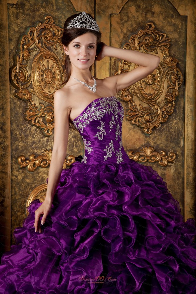 Eggplant purple Multi-tierd Quince Dress For Cheap