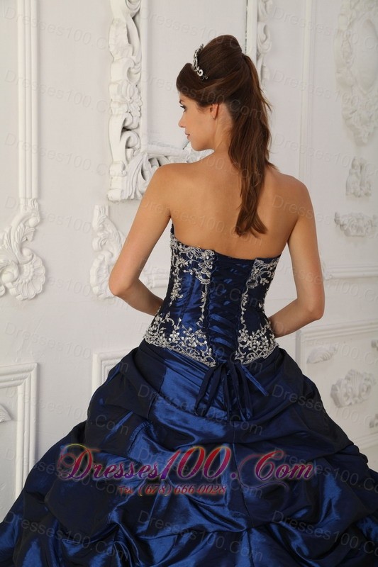 Perfect Royal Blue Quinceanera Dress Sweep Train Embroidery