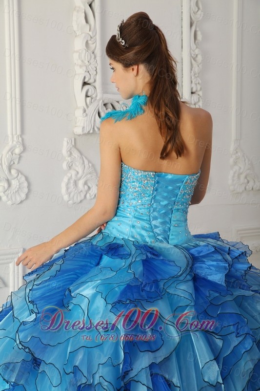 Multi-color Quinceanera Dress One Shoulder Hand Made Flower Ruffles