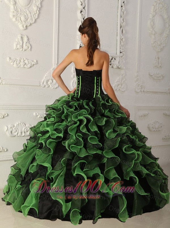Newest Sweetheart A-line Sweet Green Quinceanera Dress Strapless
