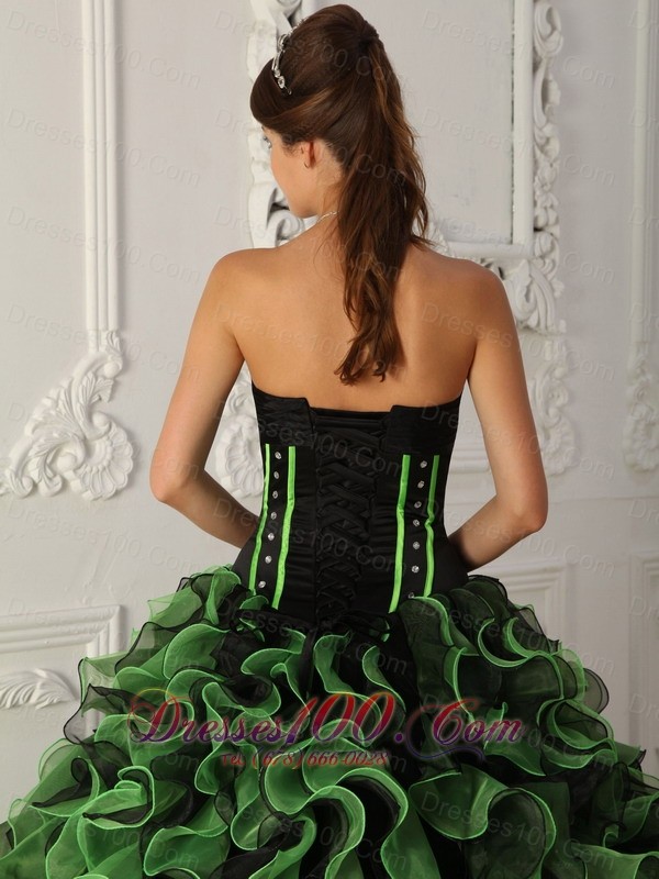 Newest Sweetheart A-line Sweet Green Quinceanera Dress Strapless