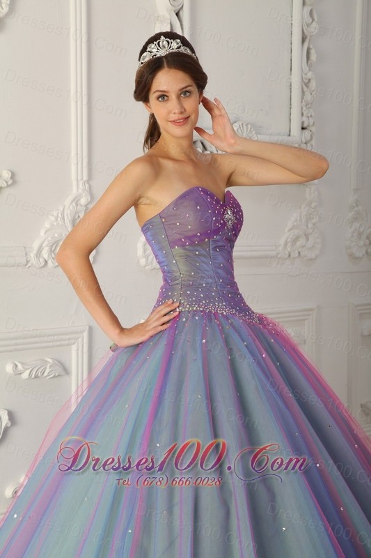 Colorful Sweetheart Beading A-line Sweet 15 Dress