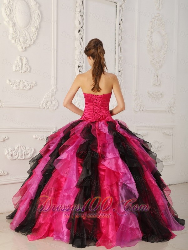 Strapless Multi-color Quinceanera Dress Ball Gown