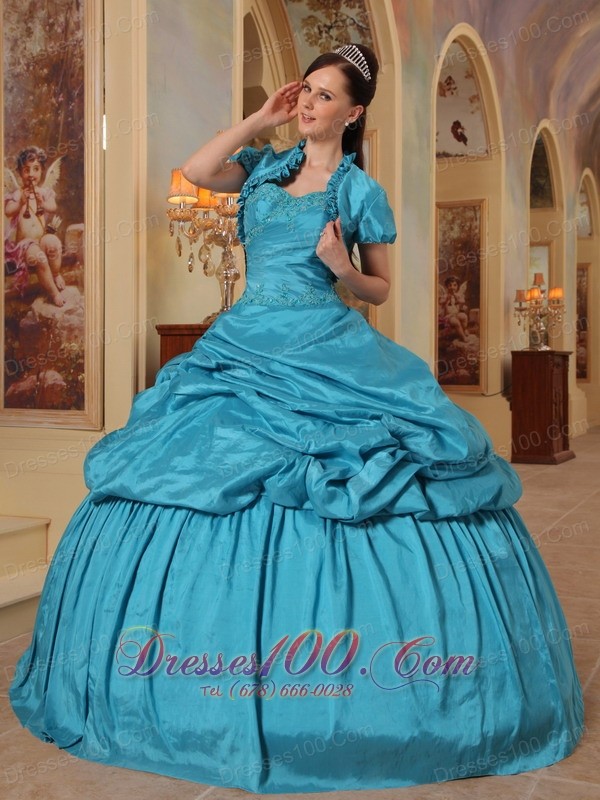 Unique Quinceanera Dress Pick-ups Teal Sweetheart
