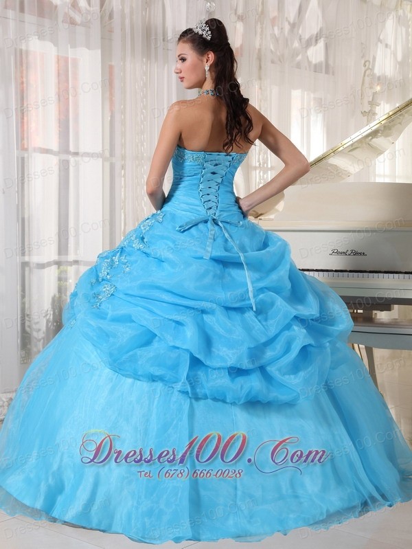 Strapless Baby Quinceanera Pick-ups Beading