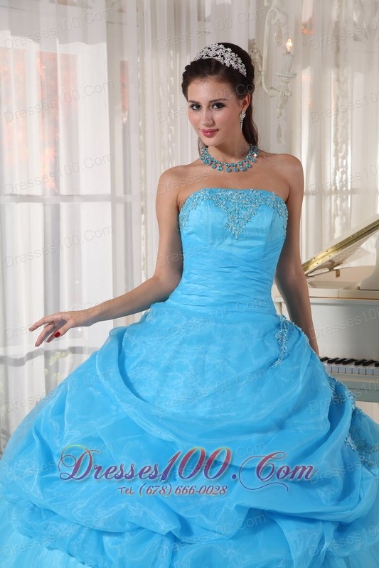 Strapless Baby Quinceanera Pick-ups Beading