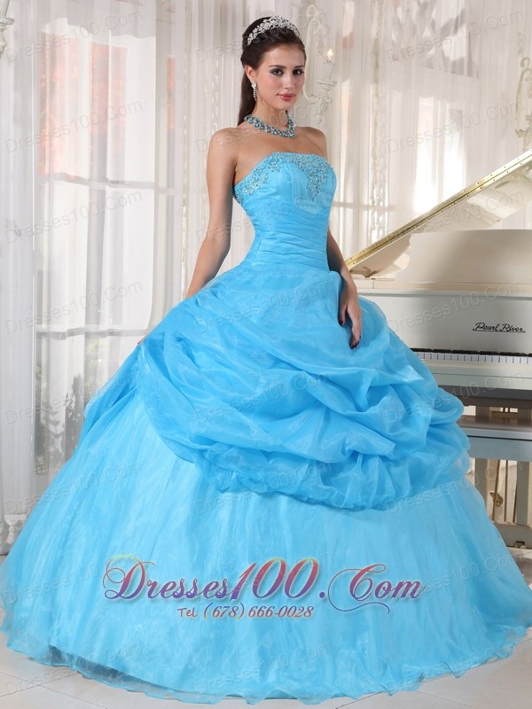 Strapless Baby Quinceanera Pick-ups Beading