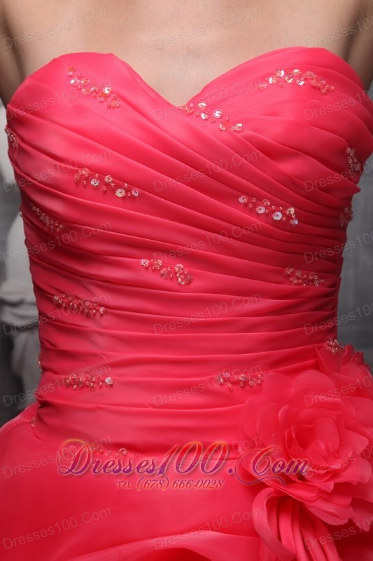 Sweetheart Coral Red Quinceanera Dress Pick-ups
