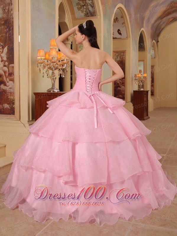 Sweet 16 Dress Pink Layer Sweetheart Chiffon
