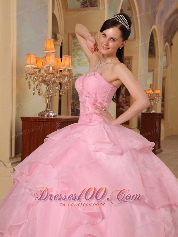 Sweet 16 Dress Pink Layer Sweetheart Chiffon