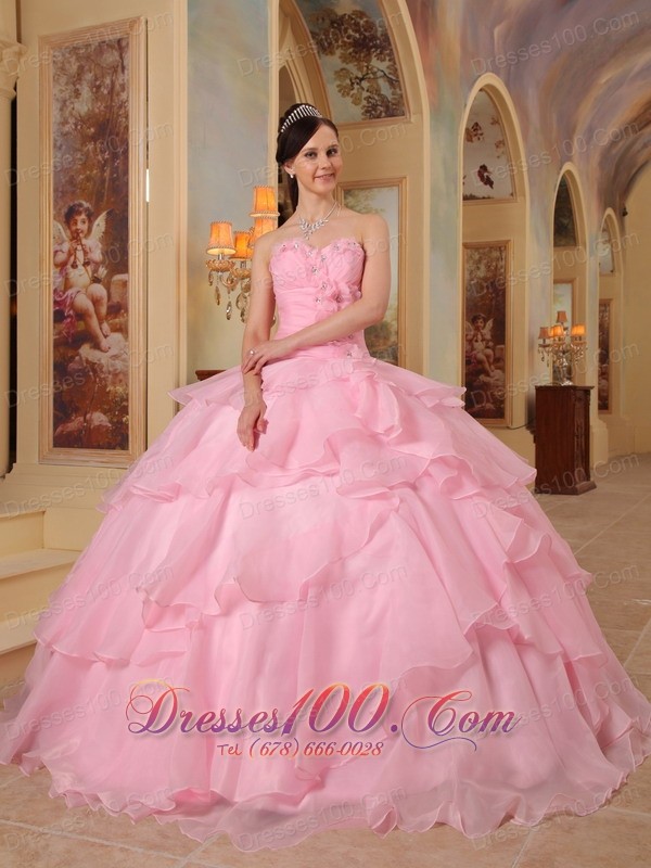 Sweet 16 Dress Pink Layer Sweetheart Chiffon
