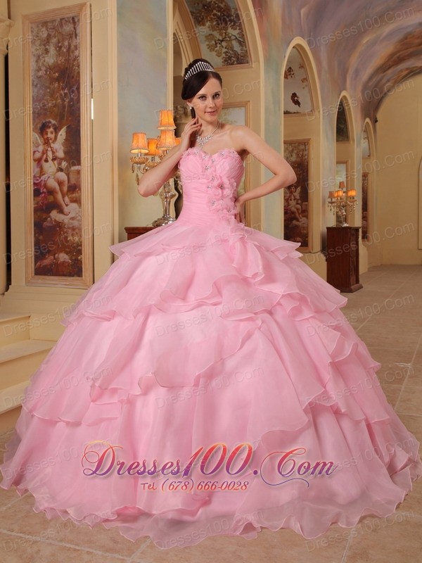 Sweet 16 Dress Pink Layer Sweetheart Chiffon