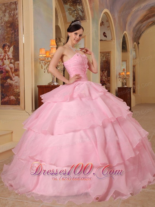 Sweet 16 Dress Pink Layer Sweetheart Chiffon