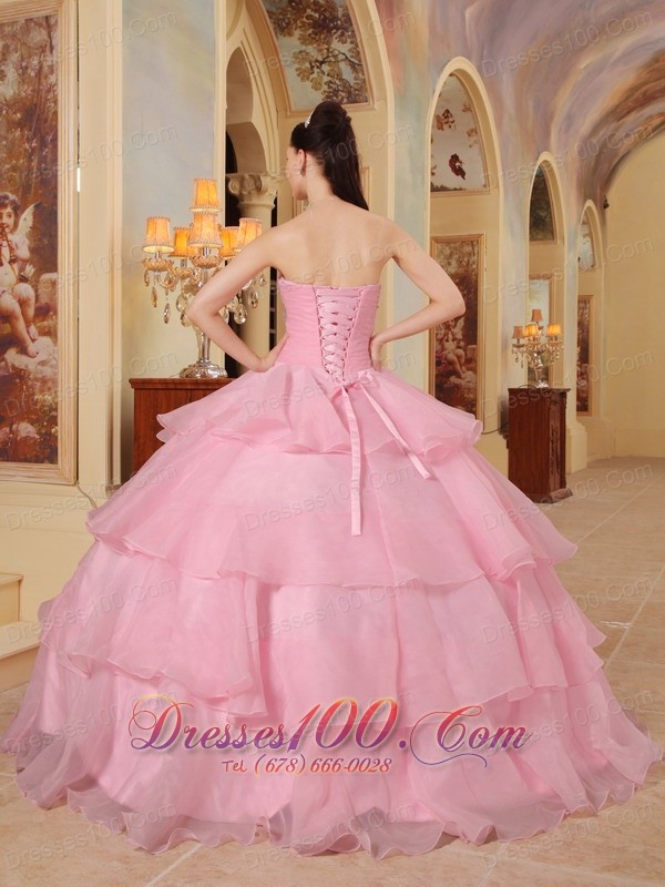 Sweet 16 Dress Pink Layer Sweetheart Chiffon