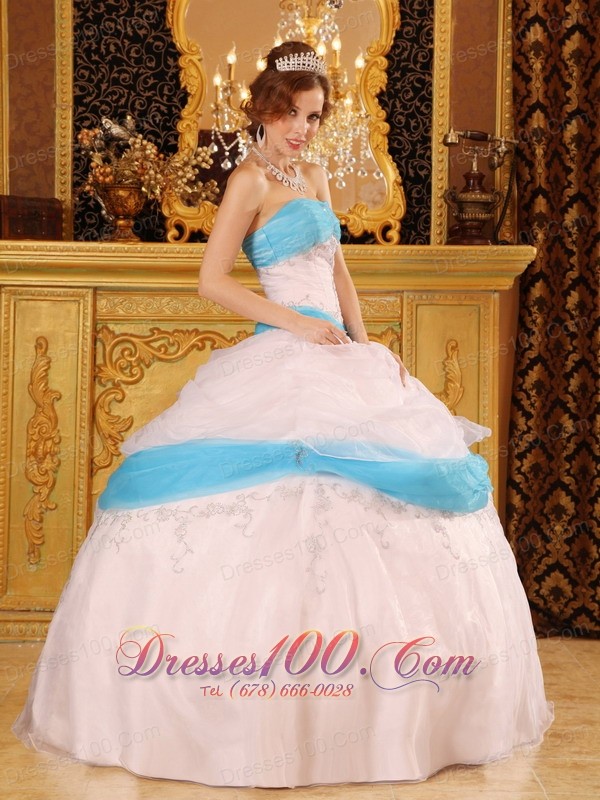 Perfect Pick-ups Blue and White Quinceanera Dress