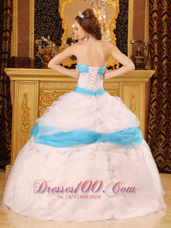 Perfect Pick-ups Blue and White Quinceanera Dress