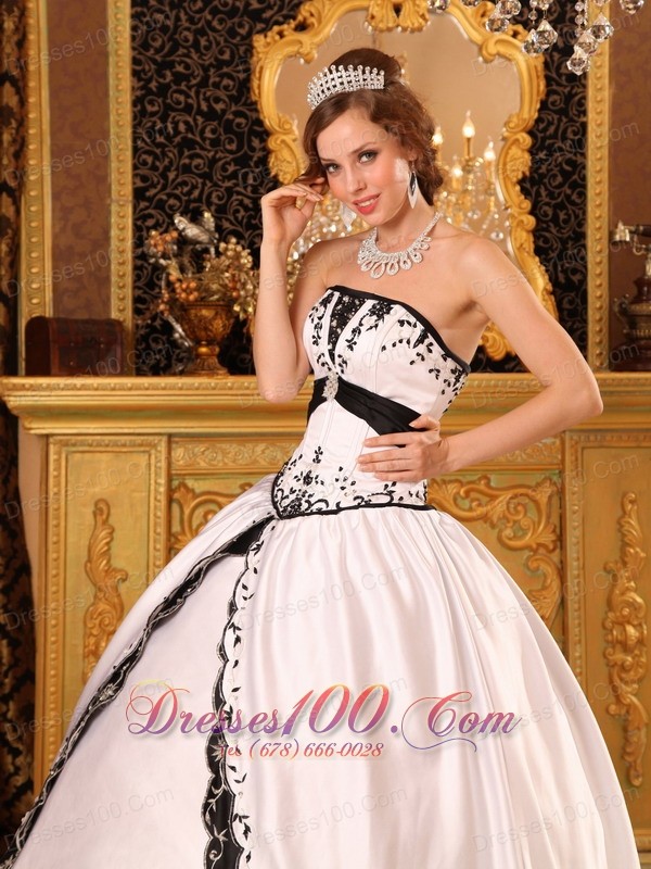 Ball Gown Strapless Floor-length Embroidery Quinceanera