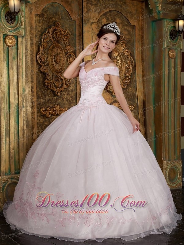 Off the Shoulder Sweetheart Sweet 15 Dress Pink