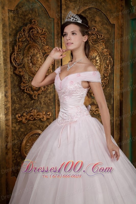 Off the Shoulder Sweetheart Sweet 15 Dress Pink