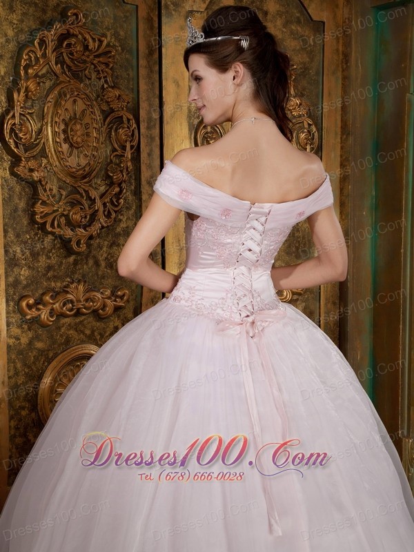 Off the Shoulder Sweetheart Sweet 15 Dress Pink