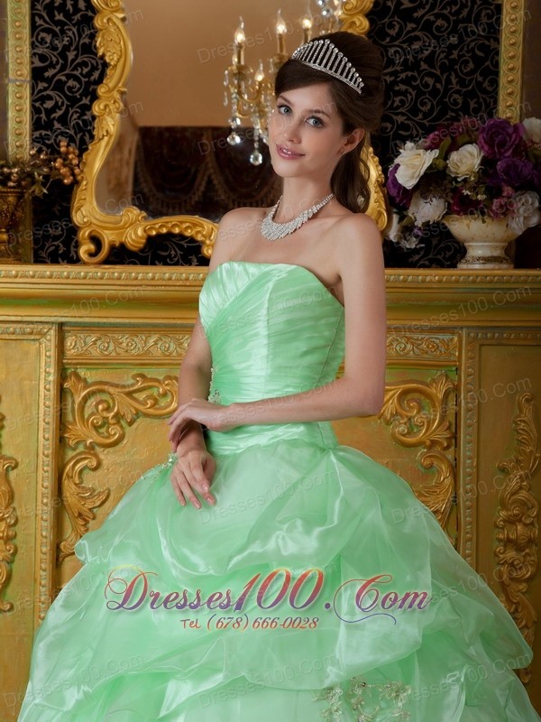 Apple Green Pick-ups Sweetheart Sweet 16 Dress