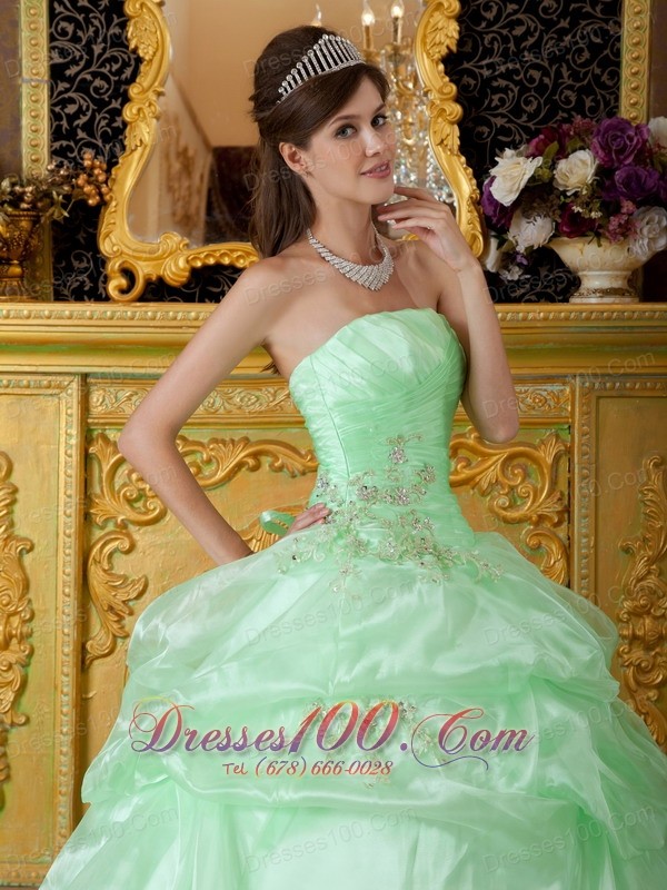 Apple Green Pick-ups Sweetheart Sweet 16 Dress