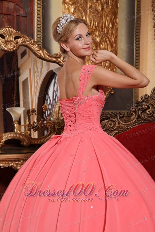 Watermelon Sweet 16 Dress V-neck Chiffon Straps