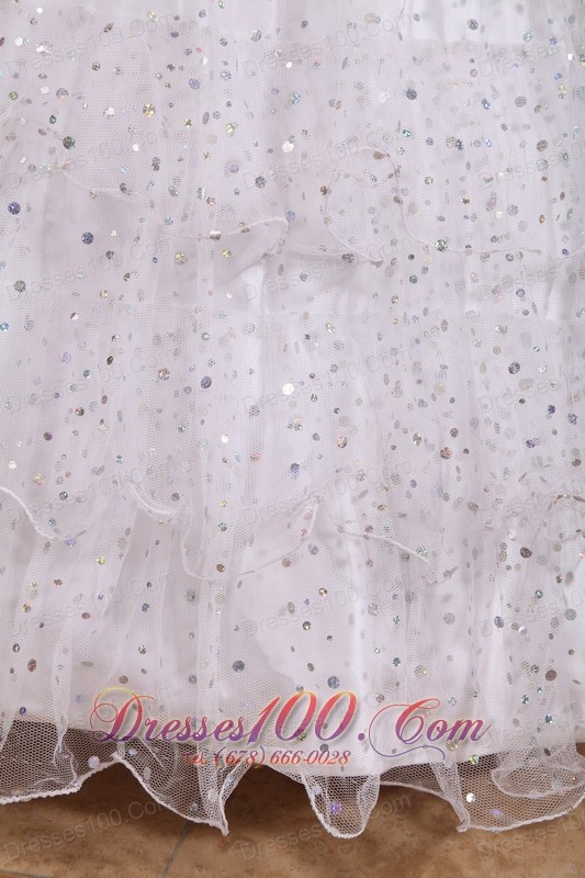 Layered Sweetheart Sweet 15 Dress White Floor-length