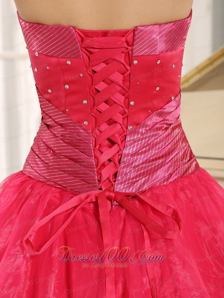 Coral Red Beaded 2013 Quinceanera Dress Ball Gown Sash