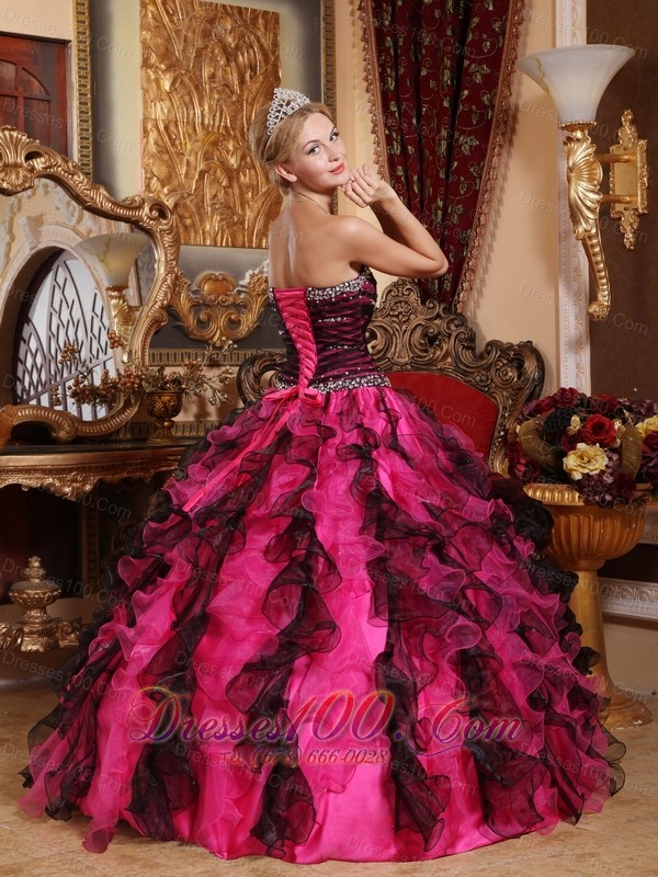 Multi-color Sweetheart Quinceanera Dress Beading with Ruffles