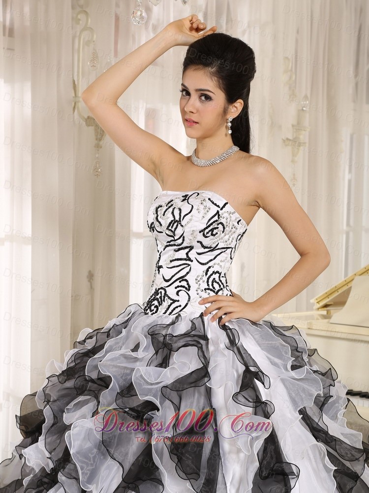Multi-color Quinceanera Gowns Embroidery and Ruffles Organza