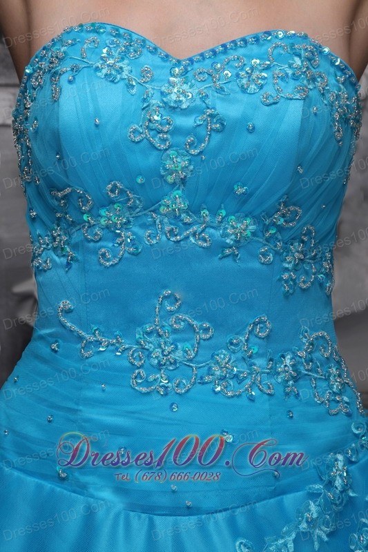 Baby Blue Dresses 15 Sweetheart Beading and Appliques