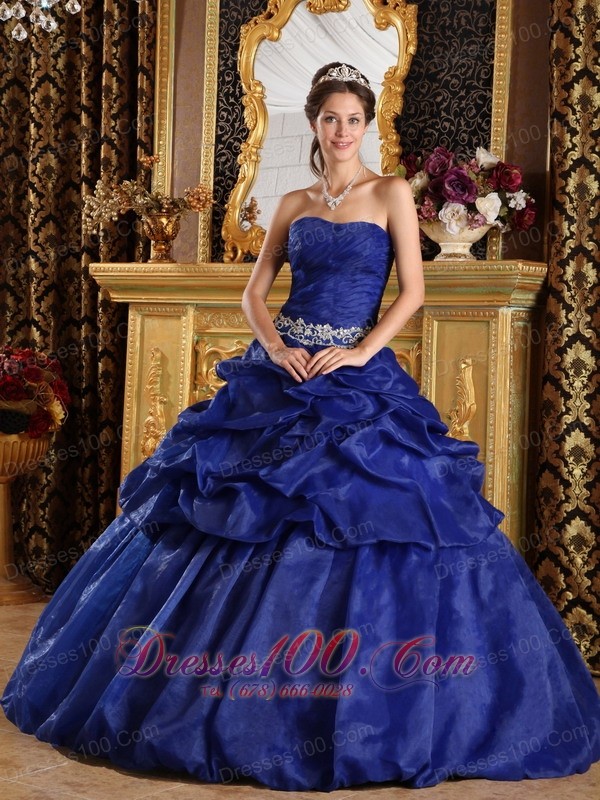 Discount Royal Blue Appliques Sweet 16 Dress
