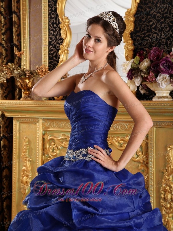 Discount Royal Blue Appliques Sweet 16 Dress