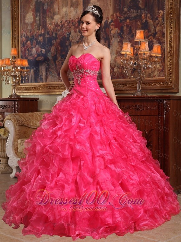 Red Sweetheart Floor-length Quinceanera Dress Under 200