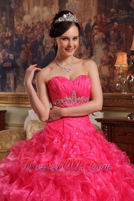 Red Sweetheart Floor-length Quinceanera Dress Under 200