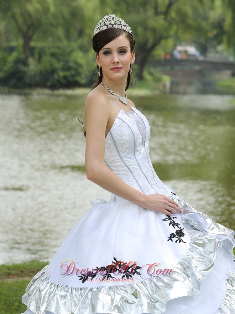 White Appliques Quinceanera Dress for Cheap