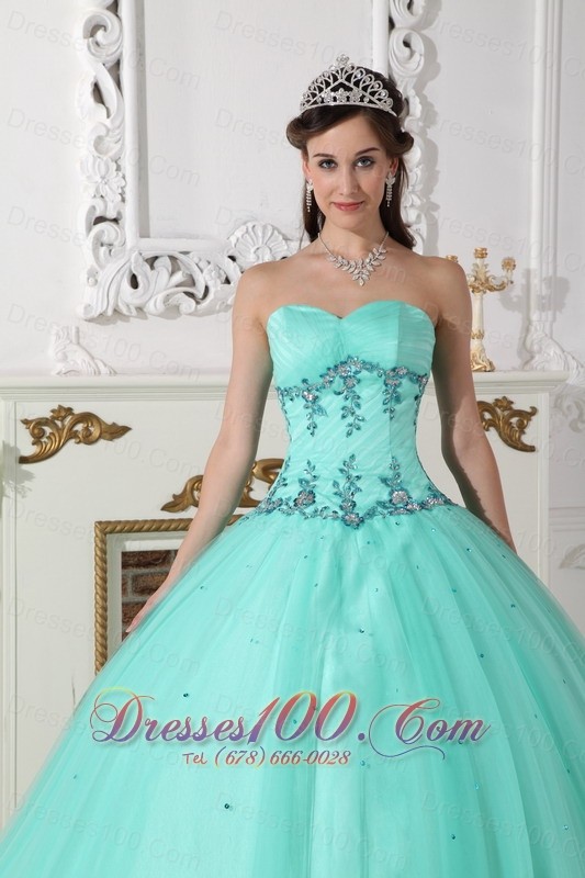 Apple Green Quinceanera Dress Under 200 Beading Floor-length