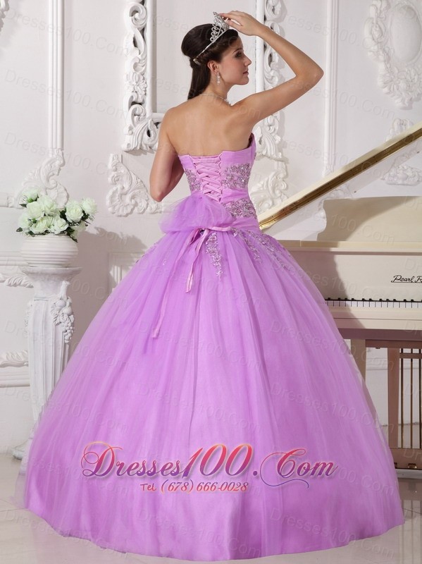 Lavender Quinceanera Dress Beading Taffeta Tulle
