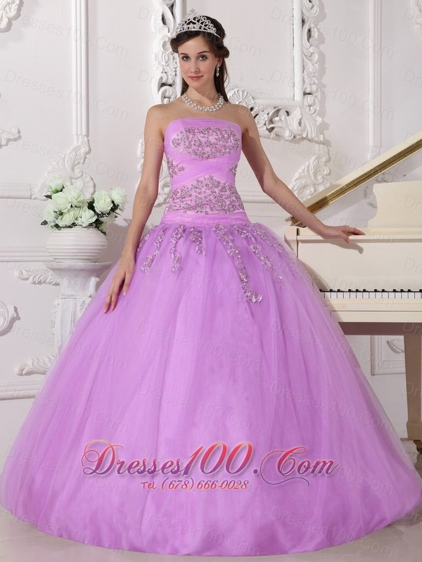 Lavender Quinceanera Dress Beading Taffeta Tulle