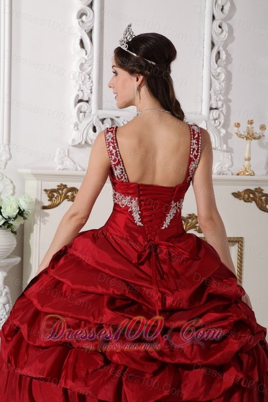 Wine Red Scoop Quinceanera Dress Under 200 Beading
