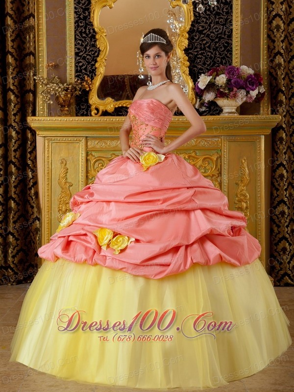 Watermelon and Yellow Sweet 16 Dress Pick-ups