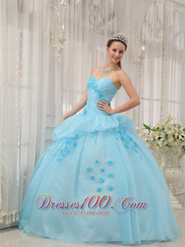 Sweetheart Light Blue Ball Gown Dresses for a Quince