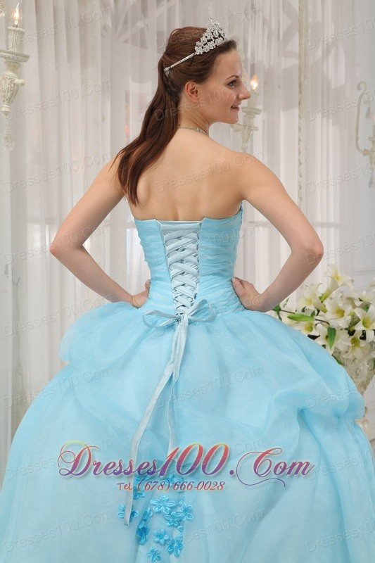 Sweetheart Light Blue Ball Gown Dresses for a Quince