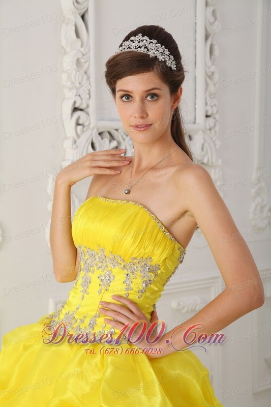 Yellow and Green Quinceaneras Dress Beading Decorate