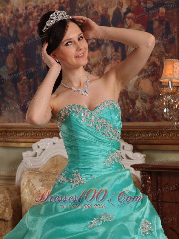 2012 Turquoise Quinceanera Dress STrapless Pick-ups