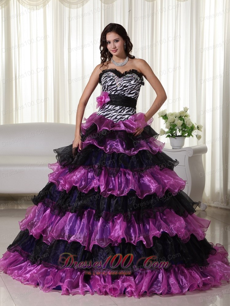 Fashionable Gown Sweetheart Organza Quinceanera Dress