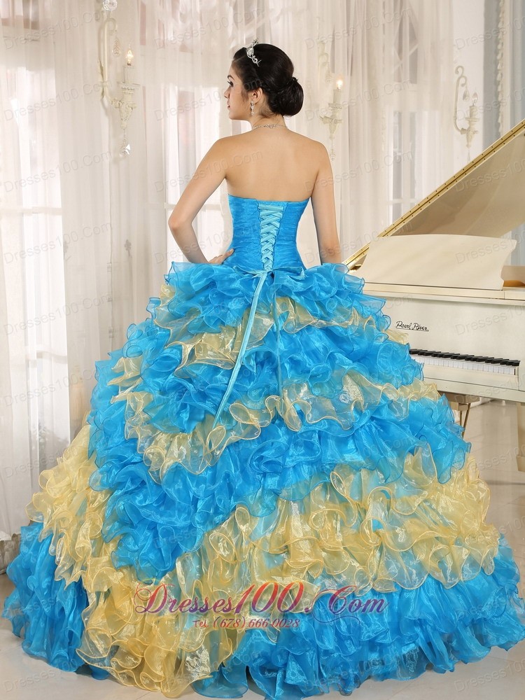 Stylish Multi-color Quinceanera Dress Ruffles Appliques